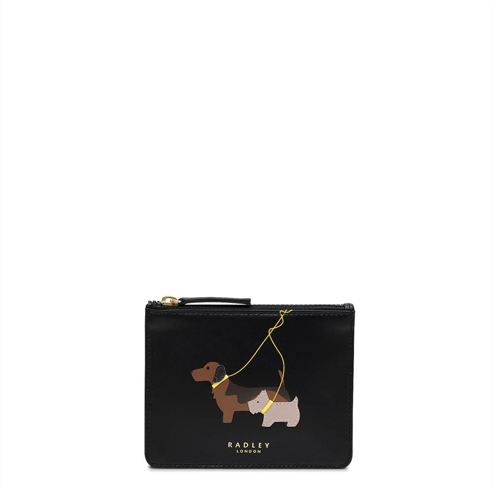 Radbags-London Zip Wallets Dogs Trust Dachshund Small Zip-Top Coin Purse Black